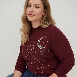 ULTRA SOFT MOON & STARS magic witch DROP SHOULDER TUNIC SWEATER